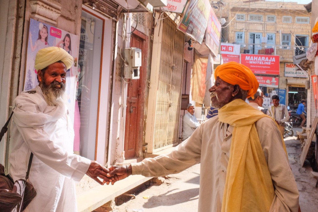 A warm handshake adds colour to life in Rajasthan