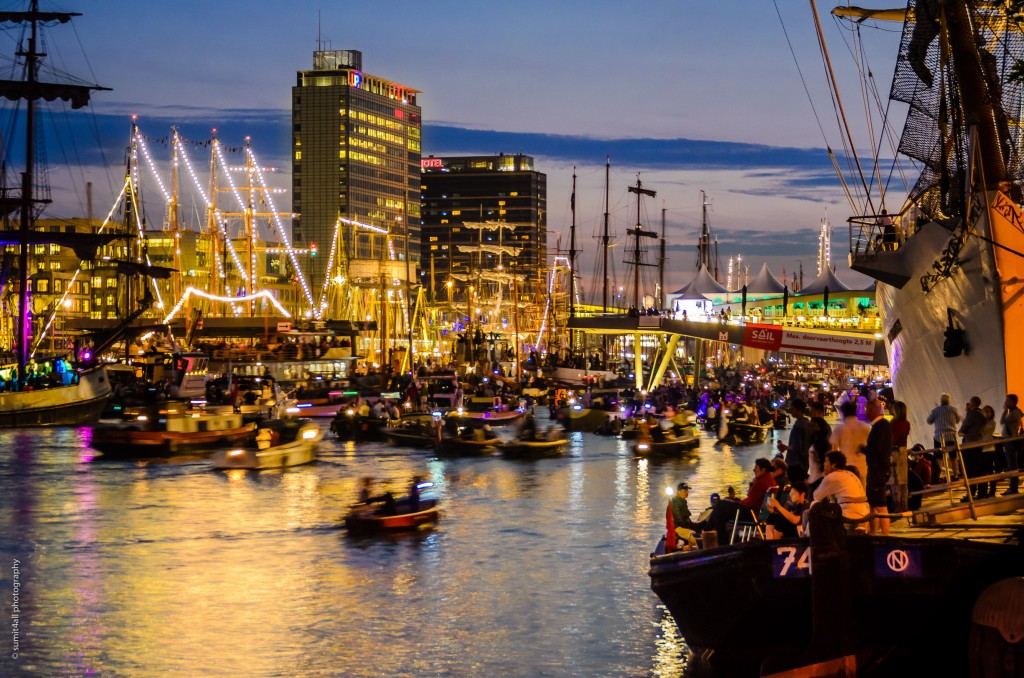 Boats and Ships with Amsterdam in the backdrop