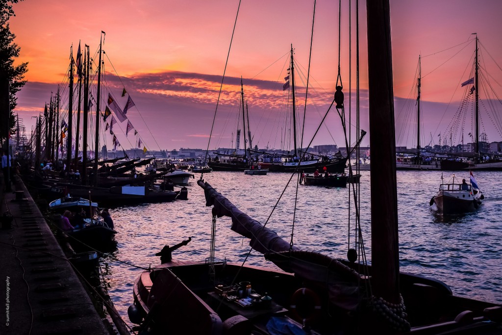 Tall Ships seen during Sunset