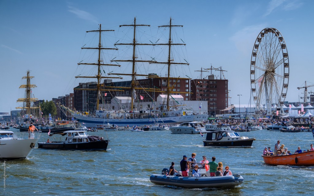 Numerous Tall Ships Moored along the Java Island