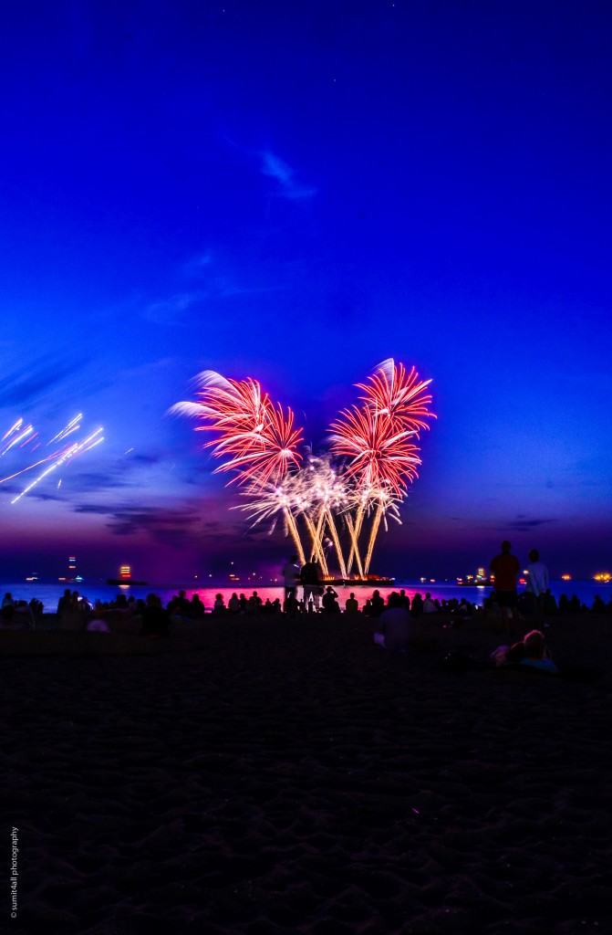 Evening Fireworks after Sunset at Scheveningen