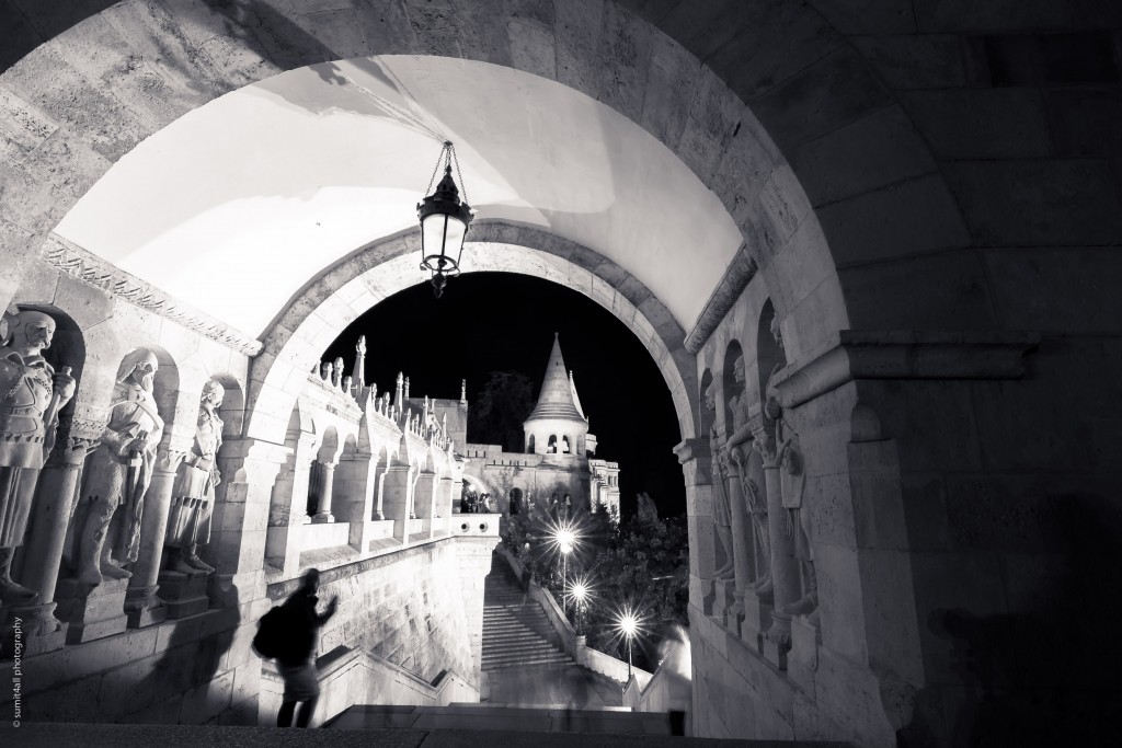 The peaceful solitude of the Fisherman's bastion on the Buda hill