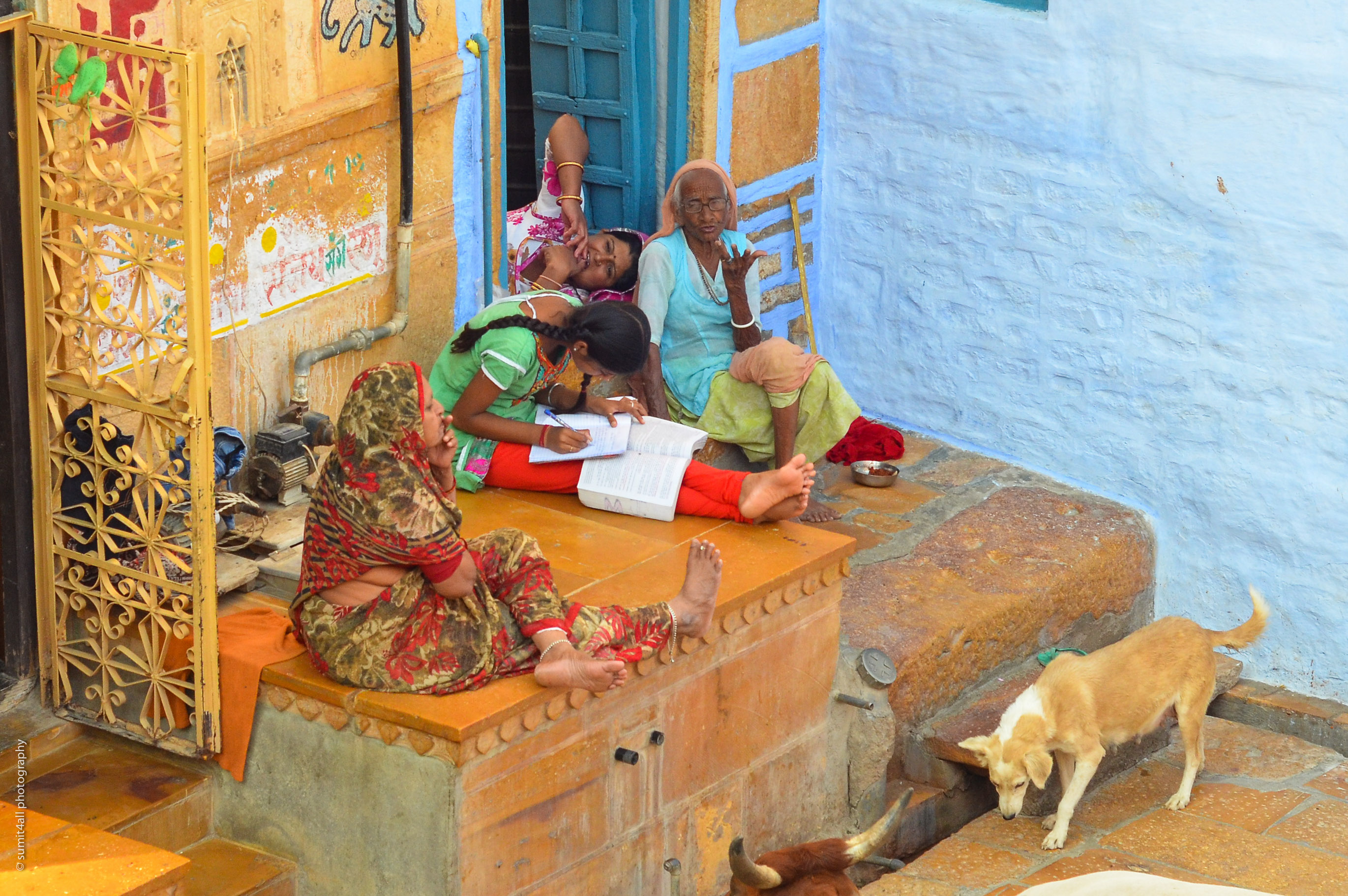 Urban Afternoon Scene in Rajasthan, India