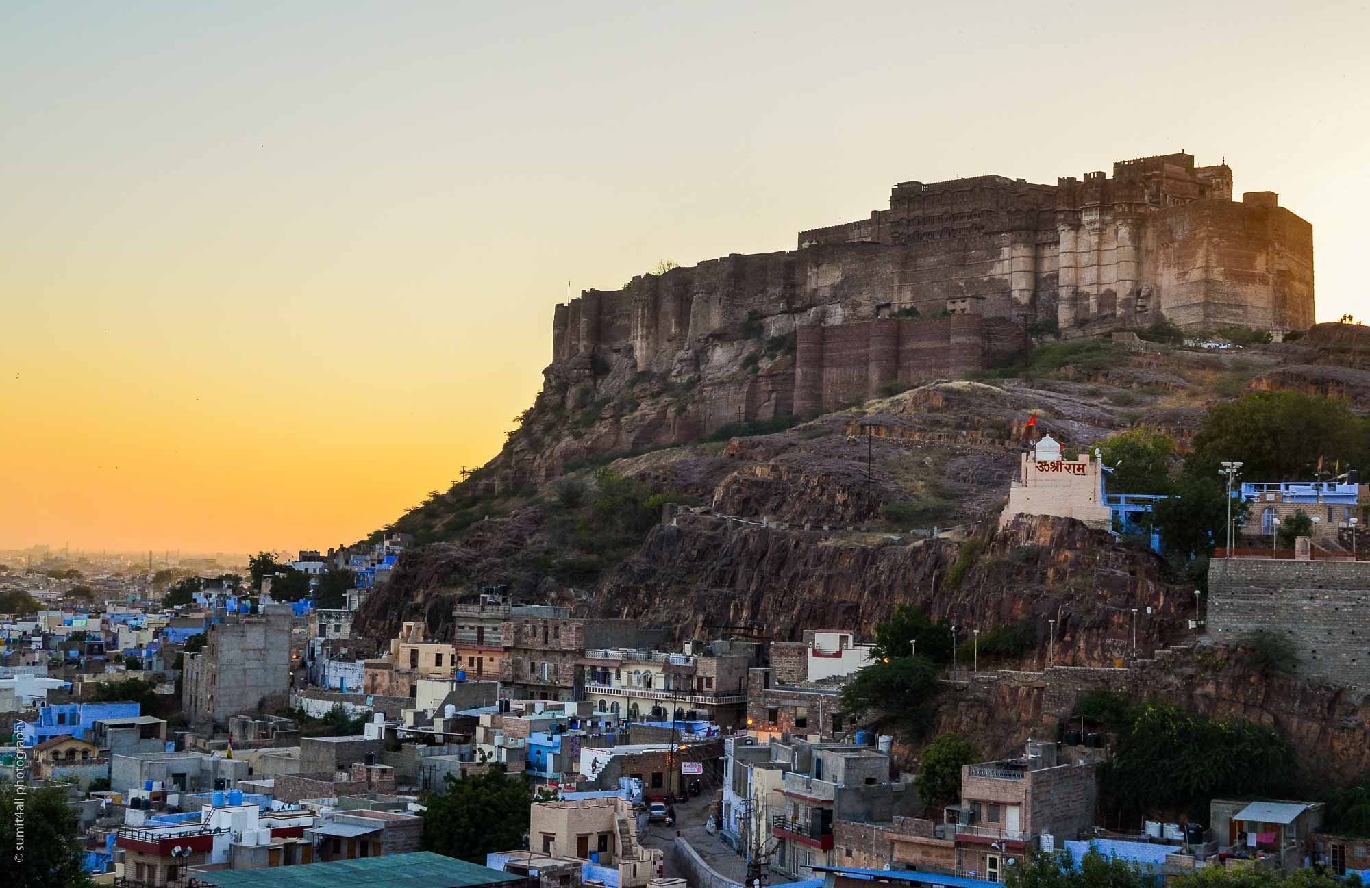 Sunset behind the Mehrangarh Fort Jodhpur