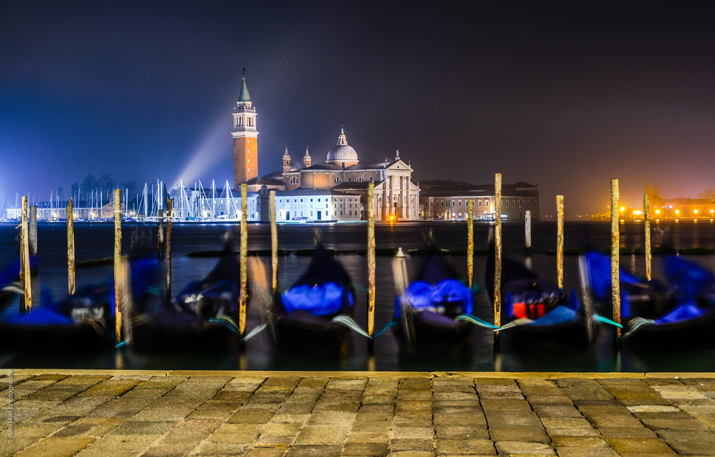 Gondolas and San Giorgio Church, Venice