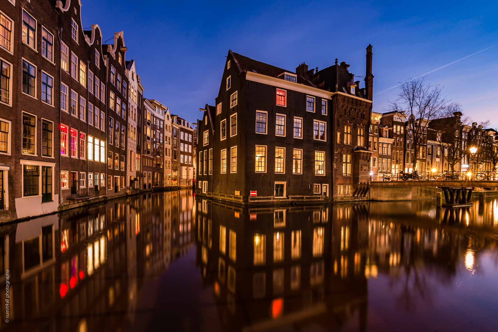 Amsterdam Canal Reflections Just Before Sunrise