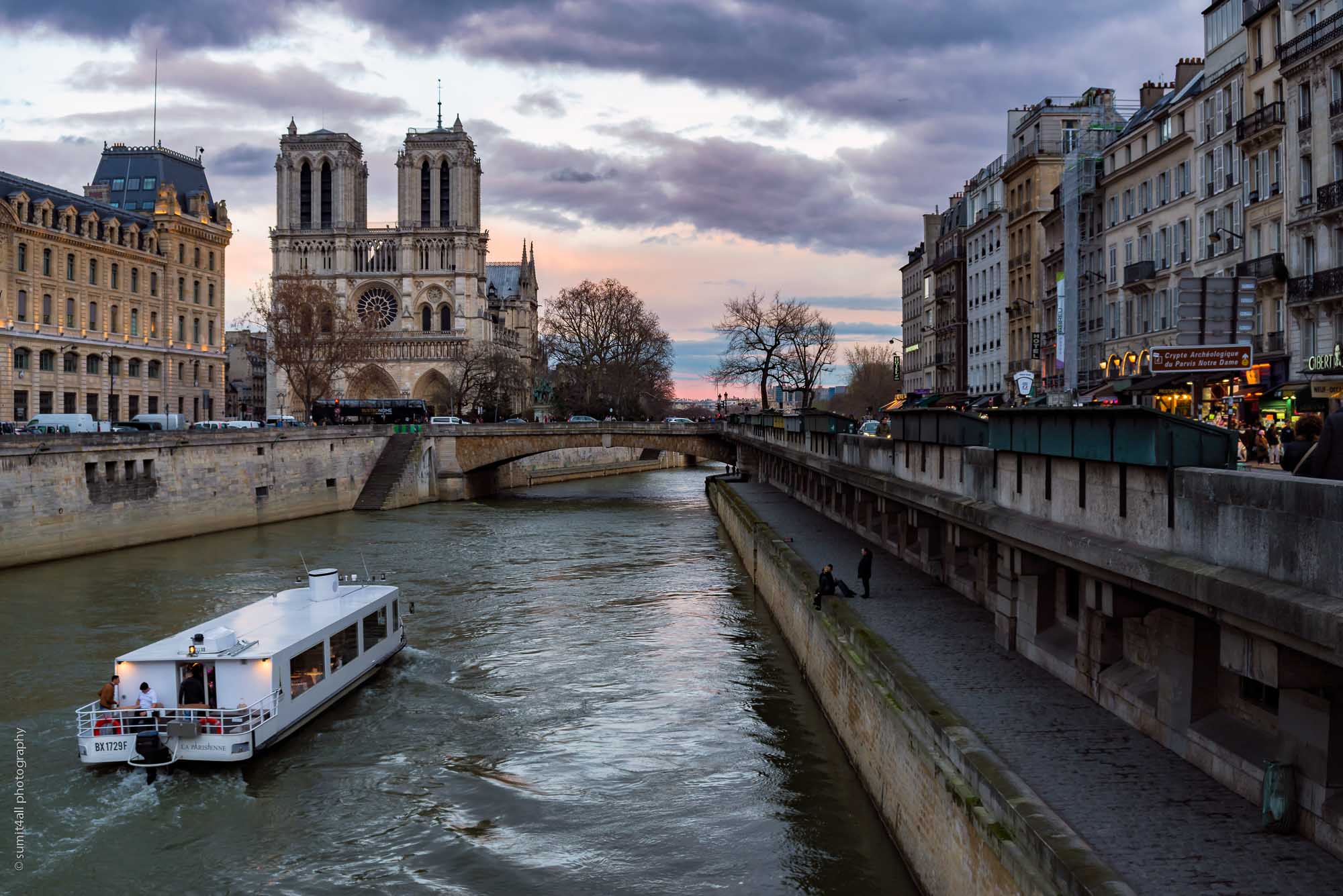 The Notre Dame Cathedral and the Seine, Paris