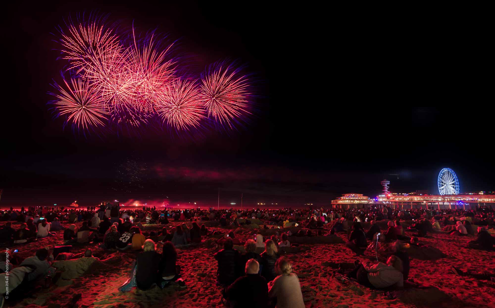 Fireworks at Scheveningen Beach Den Haag