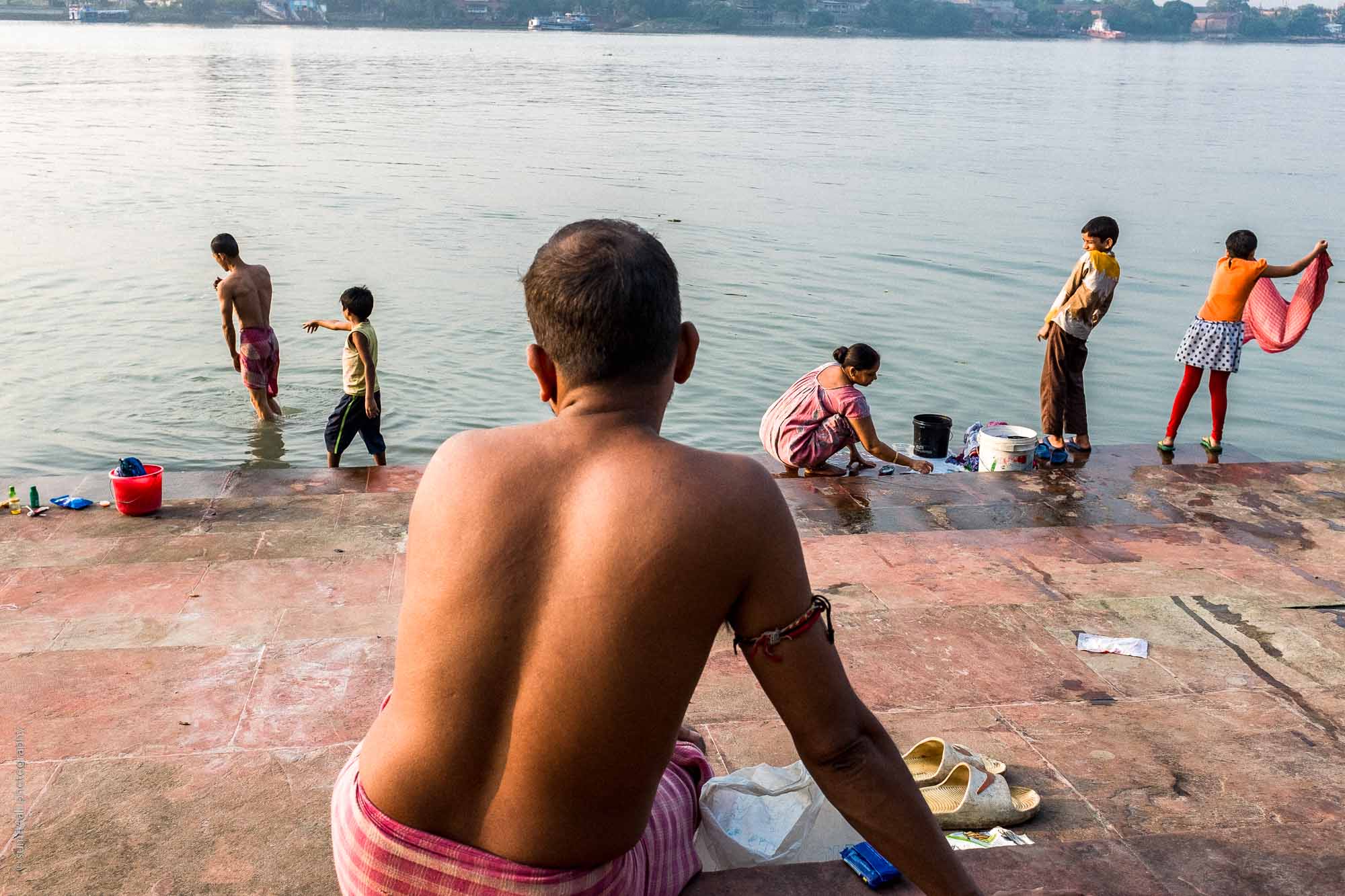 Activity on the ghats near the Hooghly River in Kolkata