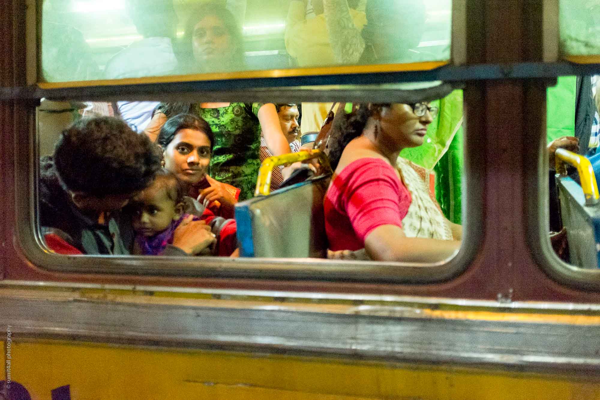 Eye Contact on a Bus , Kolkata