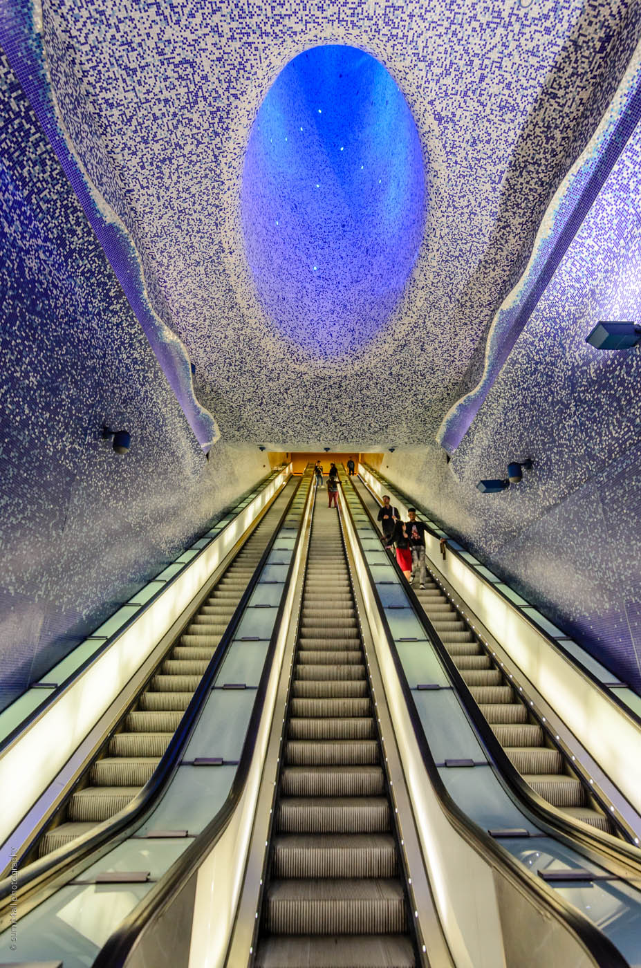 Escalators at Toledo Metro Station in Naples