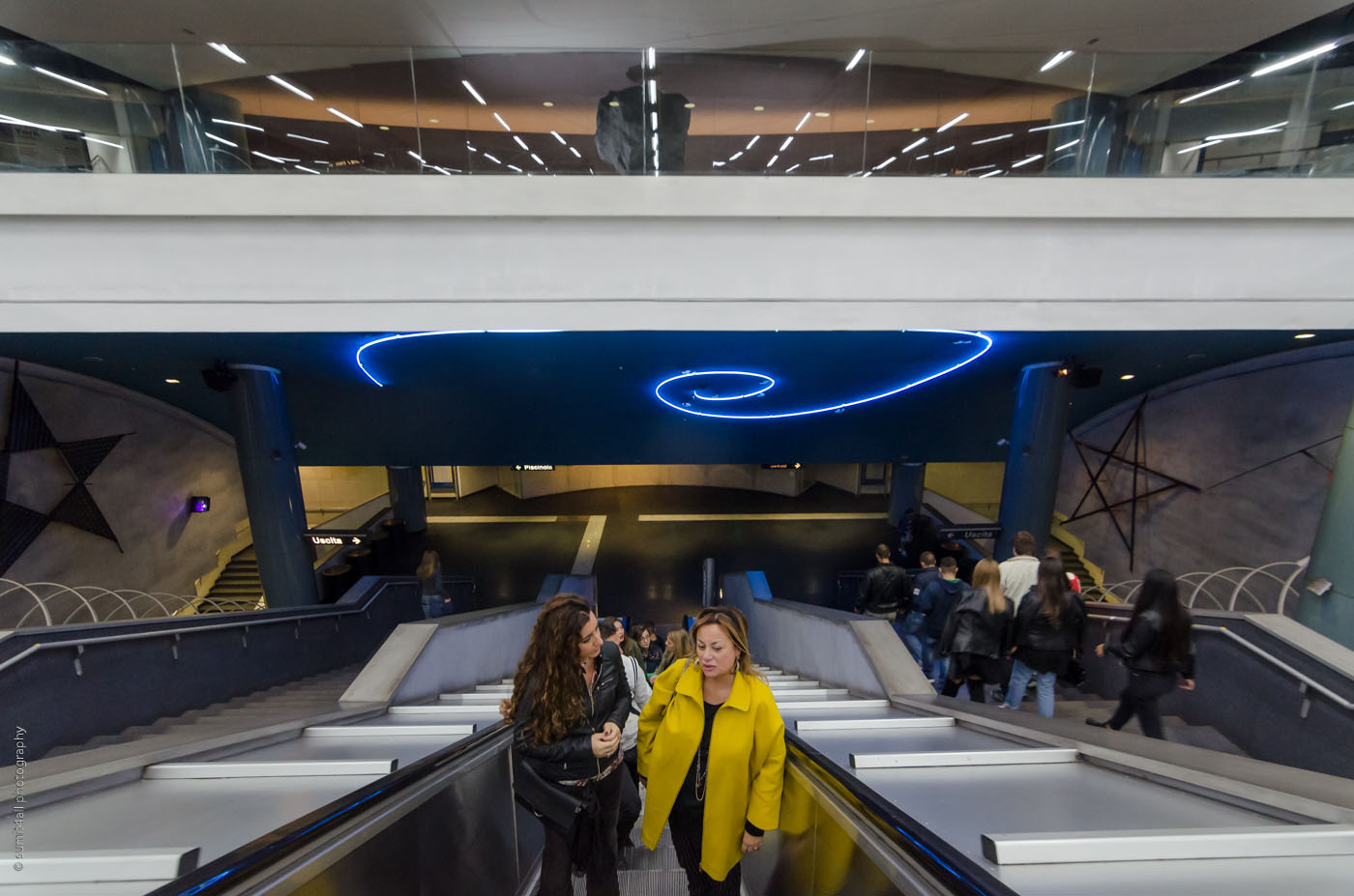 People in a Naples Metro Station