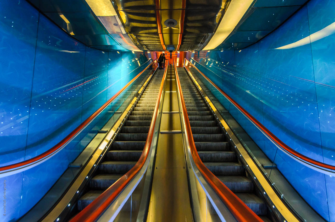 Escalators at Universita Metro Station in Naples