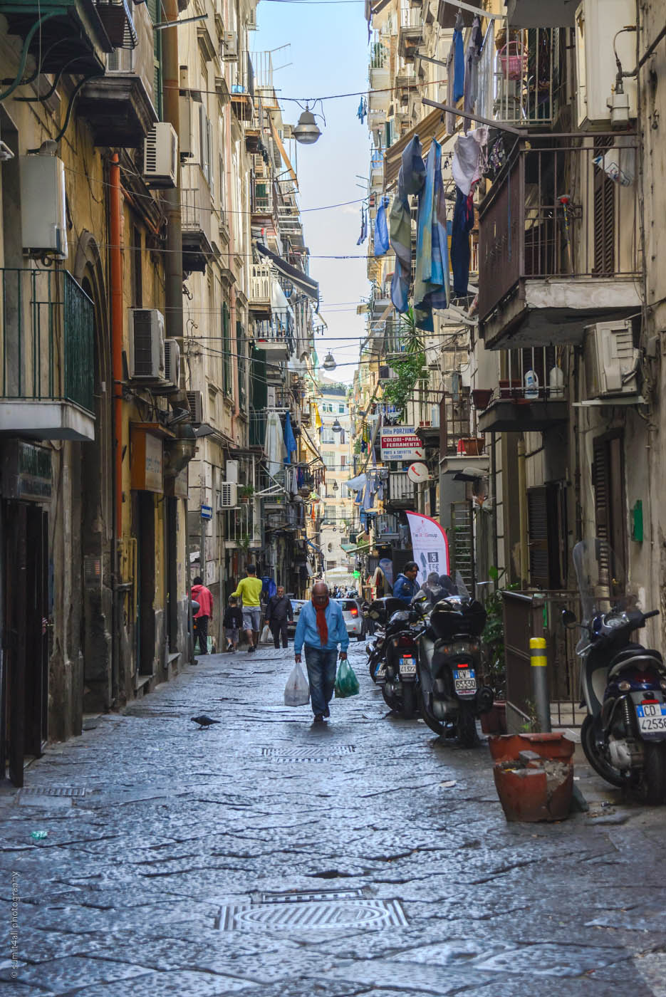 A Street Scene in Naples, Italy A Street Scene in Naples, Italy