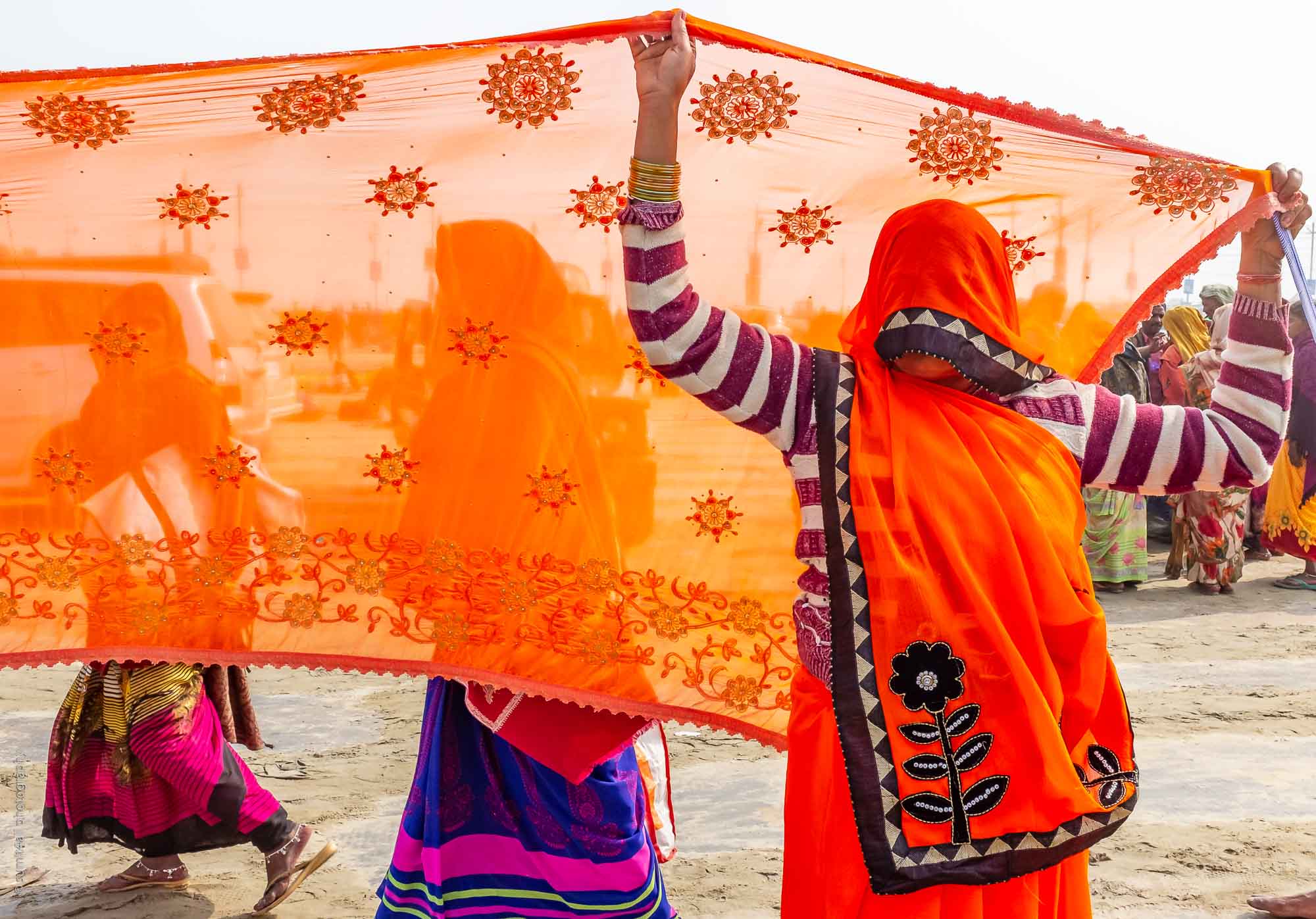 Colorful Saris at the Kumbh Mela 2019 in Allahabad / Prayagraj India