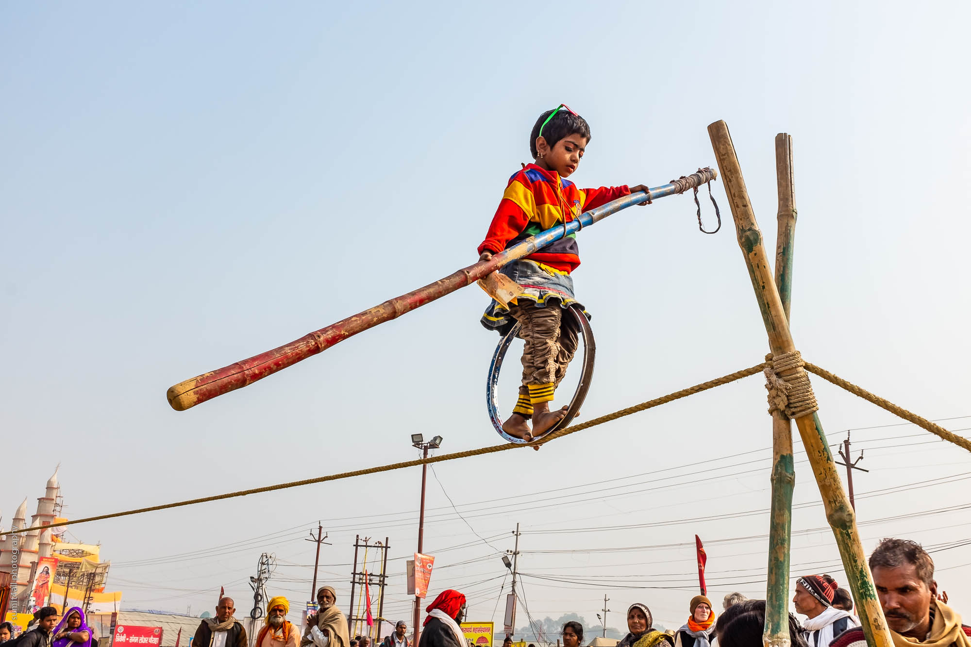 A Child Performer during the Kumbh Mela 2019 in Allahabad (Prayagraj)