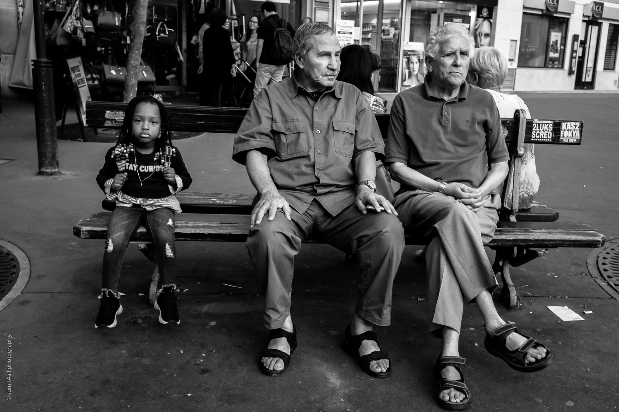 Scene on a Public Bench in Paris