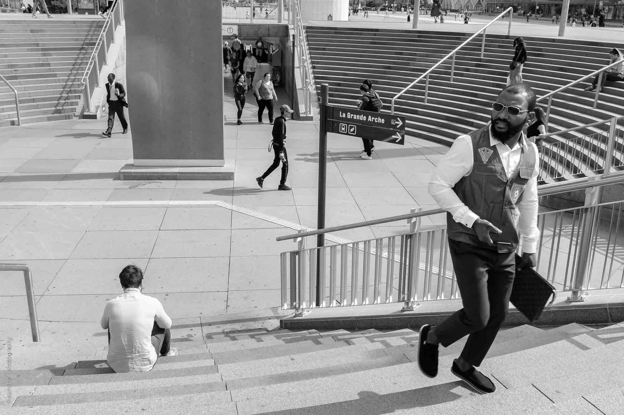 Scene Near La Grande Arche de la Défense in Paris